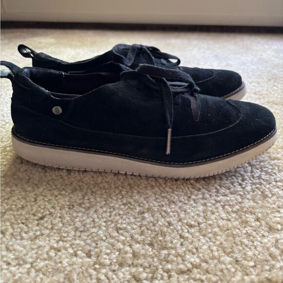 Black Suede Sneakers Women’s Size 7.5 - Picture 1 of 4